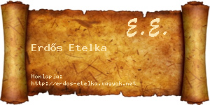 Erdős Etelka névjegykártya